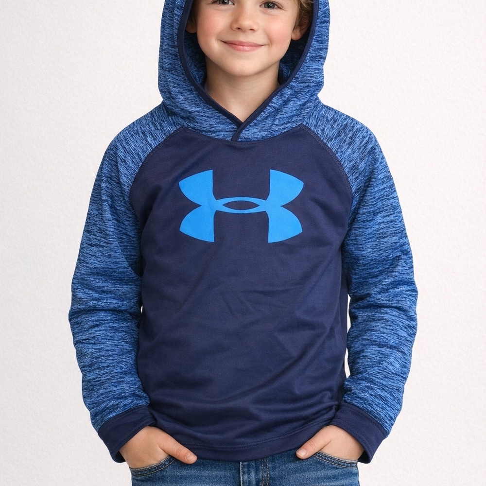 Under Armour Kids Navy and Heather Blue Hoodie
